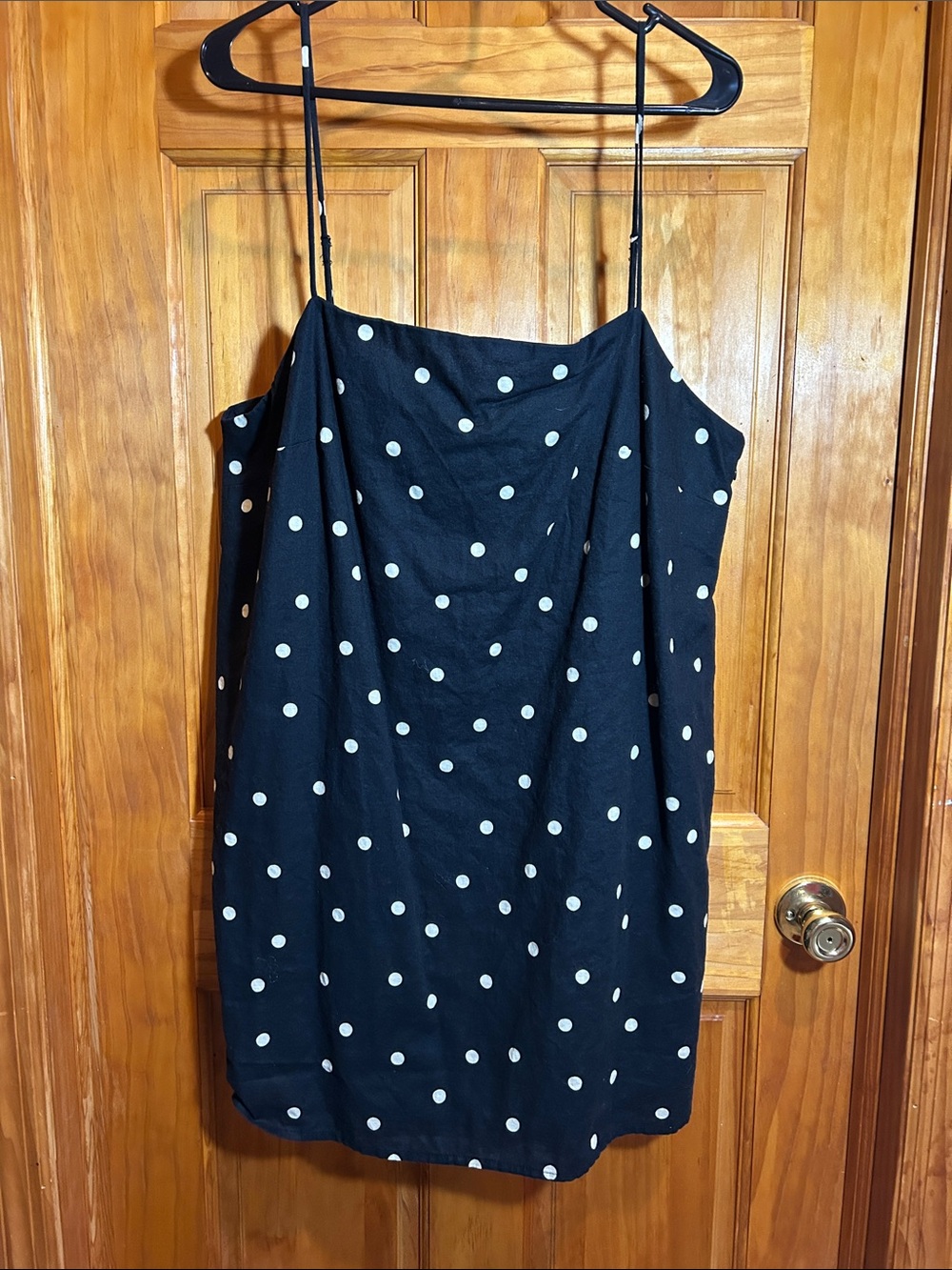 H&M Black Spaghetti Strap Polka Dot Dress